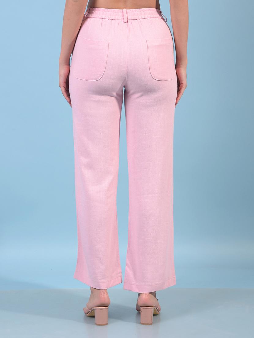 women solid mid rise straight fit trouser - 21934899 - Standard Image - 3