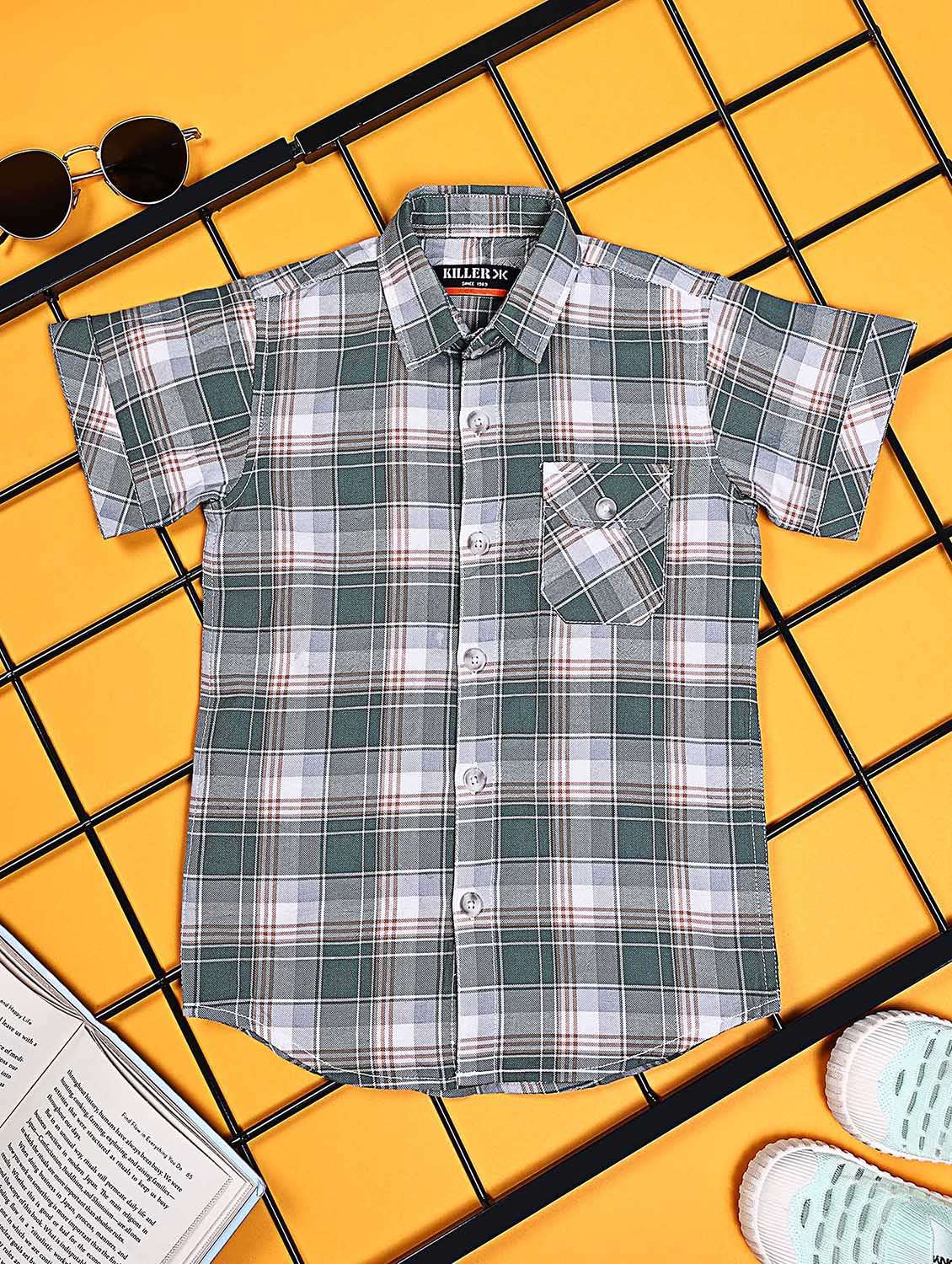 boys pack of 2 checkered short sleeve casual shirt - 21934942 -  Standard Image - 3