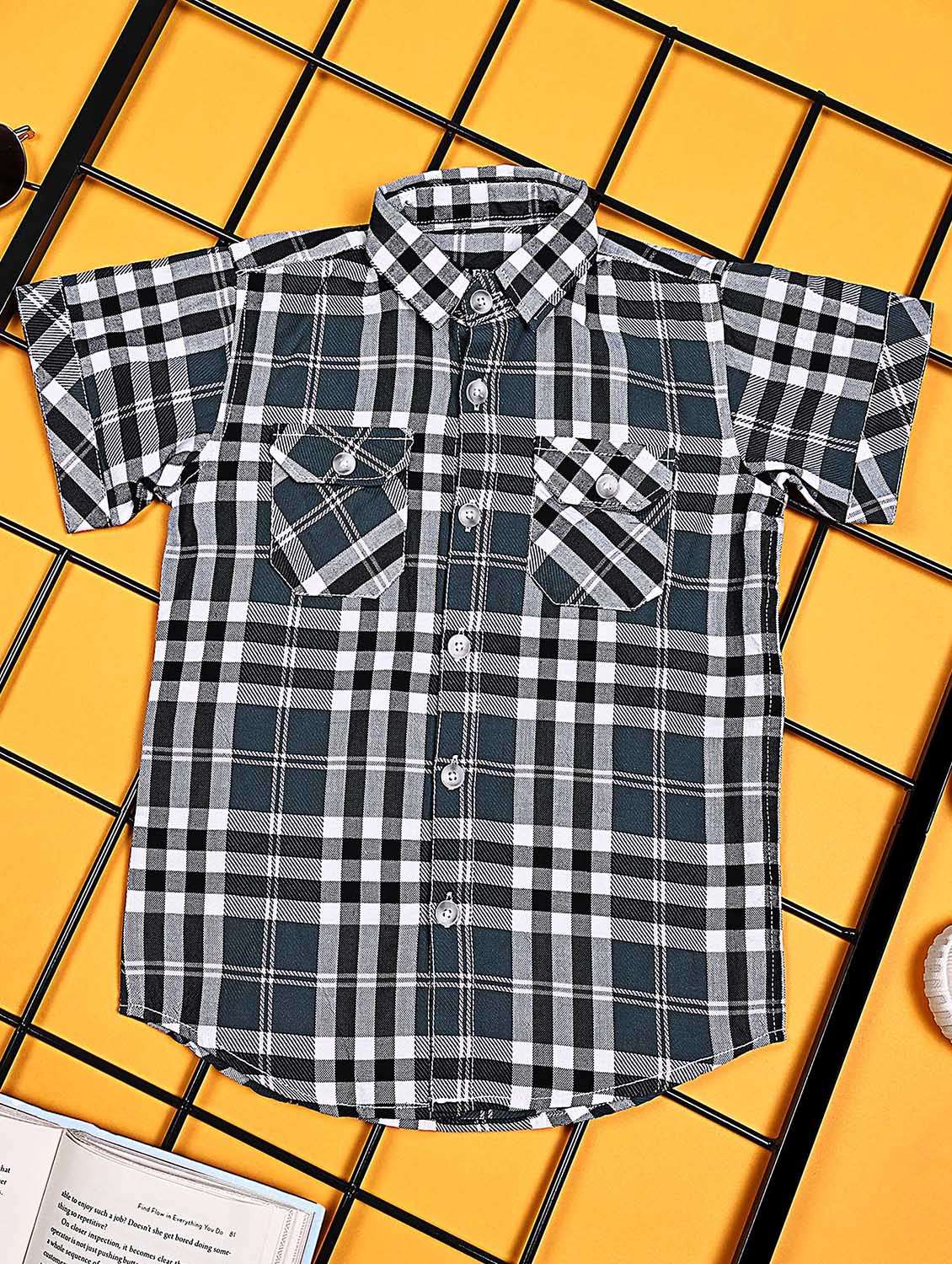 boys pack of 2 checkered short sleeve casual shirt - 21934944 -  Standard Image - 3