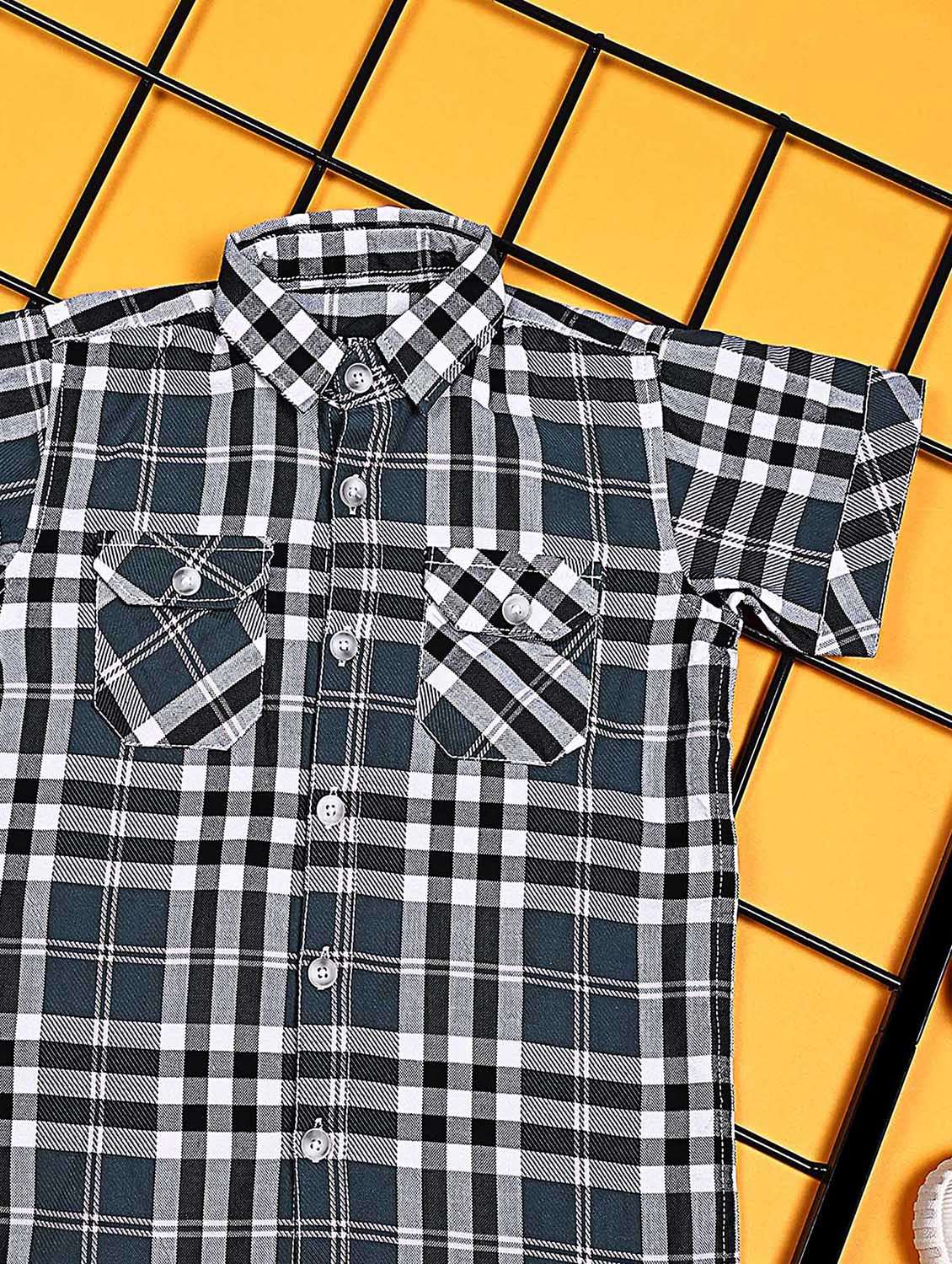 boys pack of 2 checkered short sleeve casual shirt - 21934944 -  Standard Image - 5