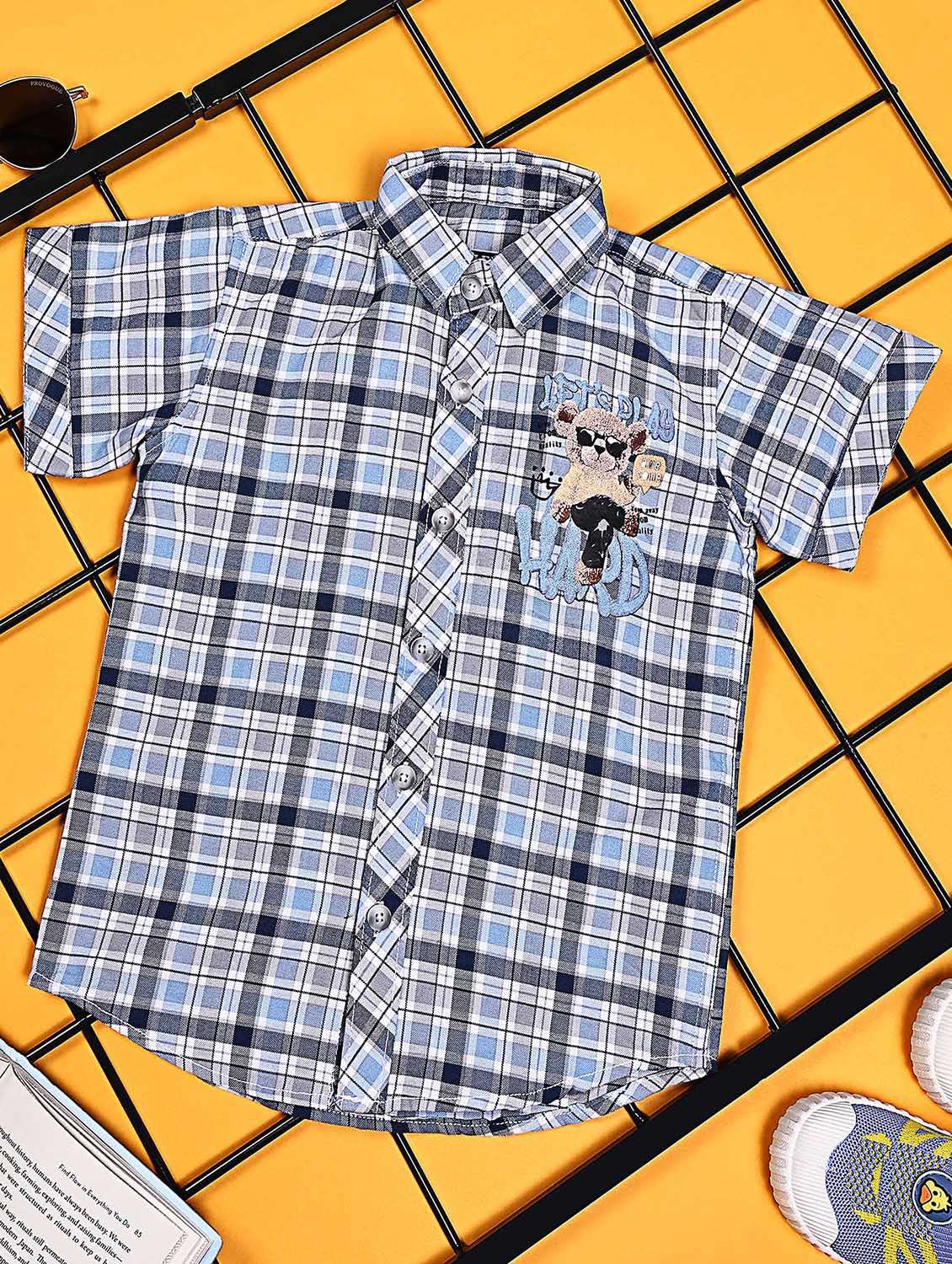 boys pack of 2 checkered short sleeve casual shirt - 21934946 -  Standard Image - 3