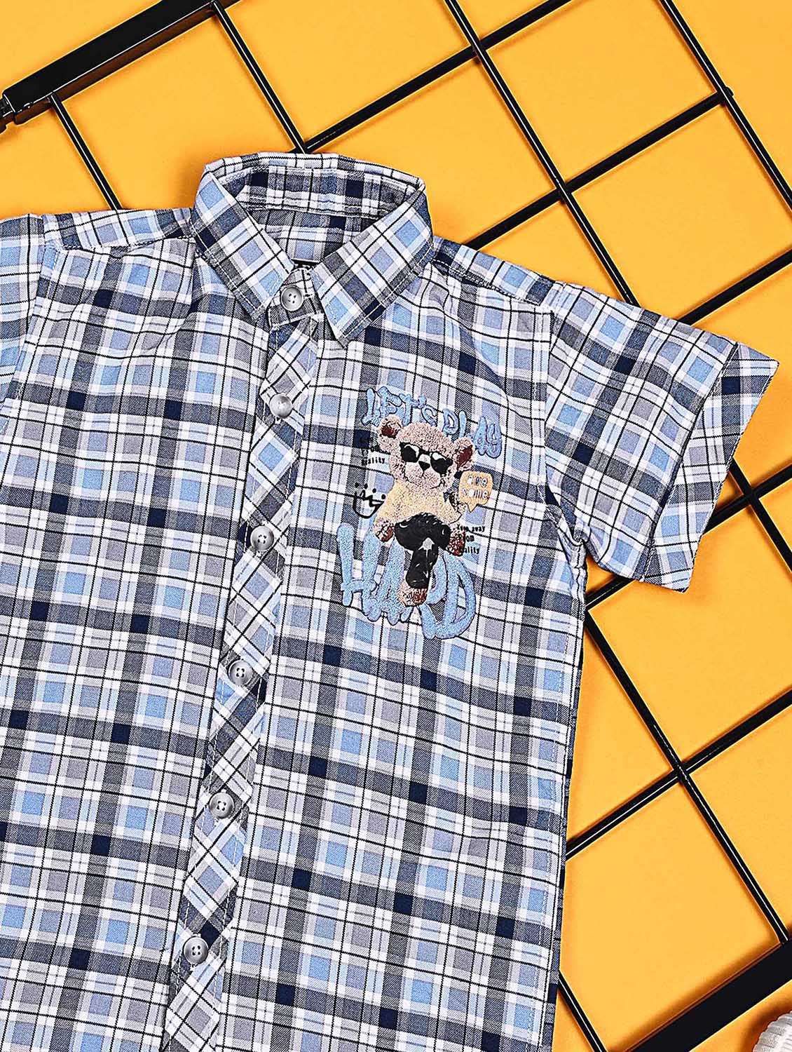 boys pack of 2 checkered short sleeve casual shirt - 21934946 -  Standard Image - 5