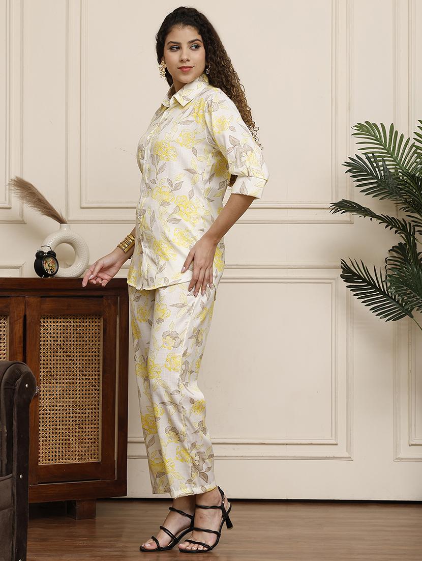 women floral printed shirt and trouser co-ord set - 21934962 - Standard Image - 3