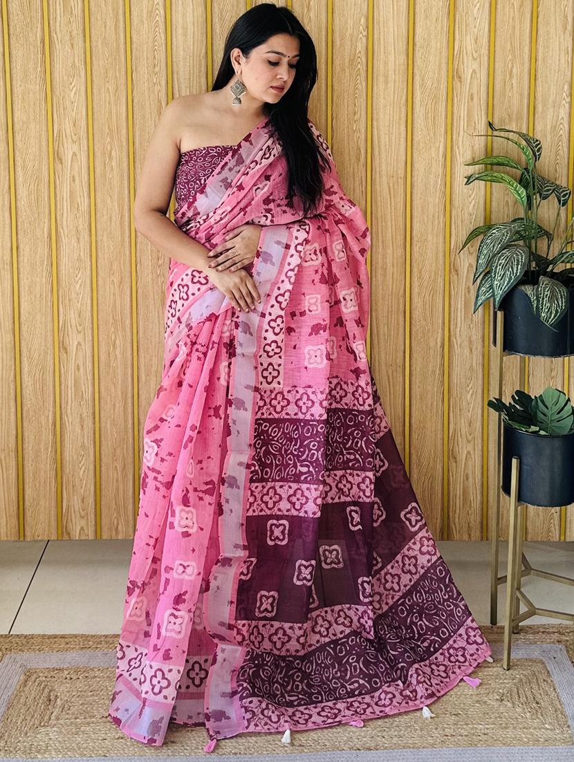 women printed casual wear saree with blouse - 21934996 - Zoom Image - 0