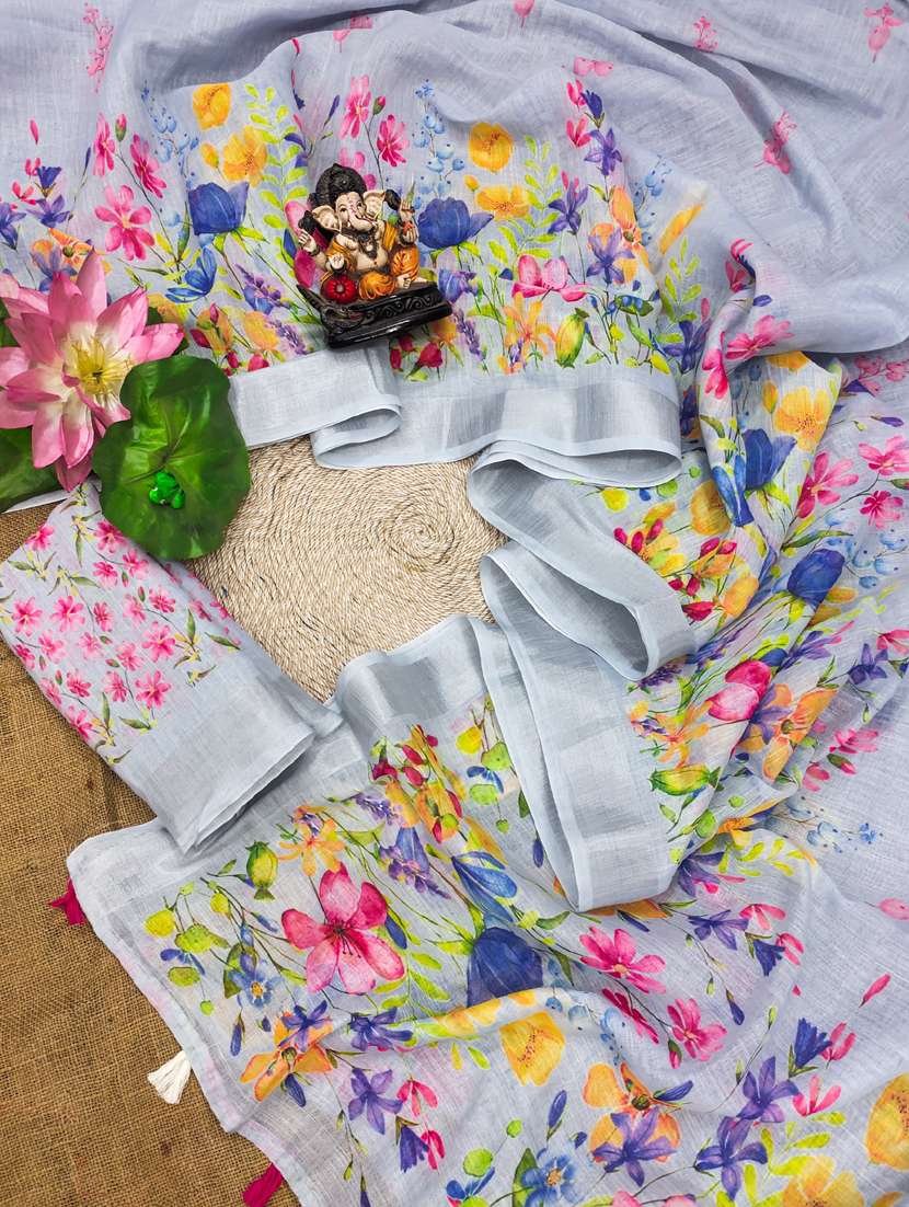 women printed casual wear saree with blouse - 21935038 -  Standard Image - 3