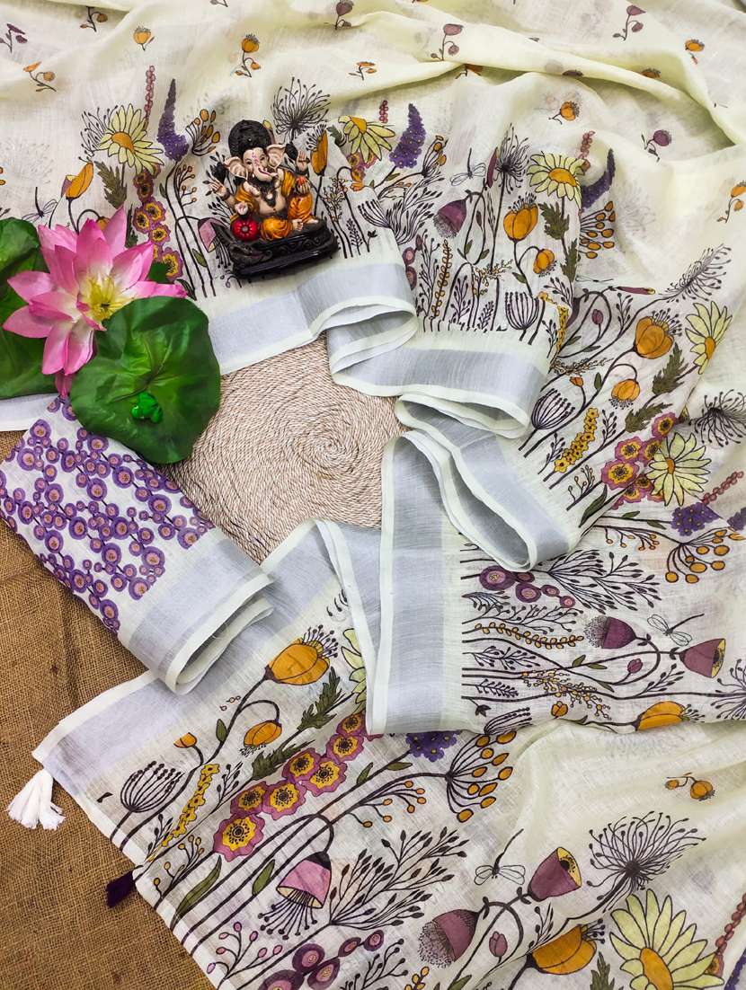 women printed casual wear saree with blouse - 21935041 -  Standard Image - 3