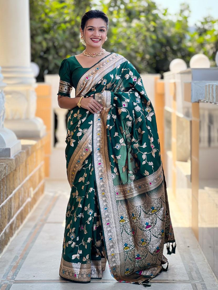 women self design banarasi saree with blouse - 21935102 -  Zoom Image - 0