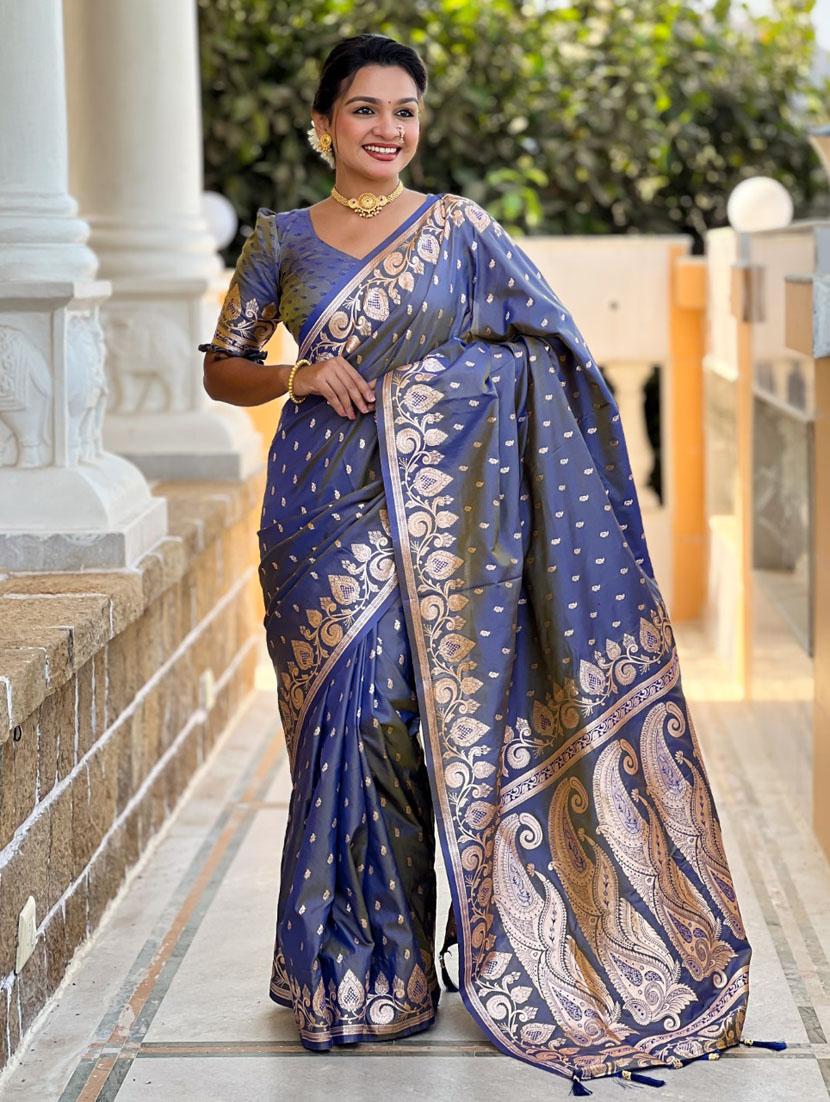 women self design banarasi saree with blouse - 21935123 -  Zoom Image - 0