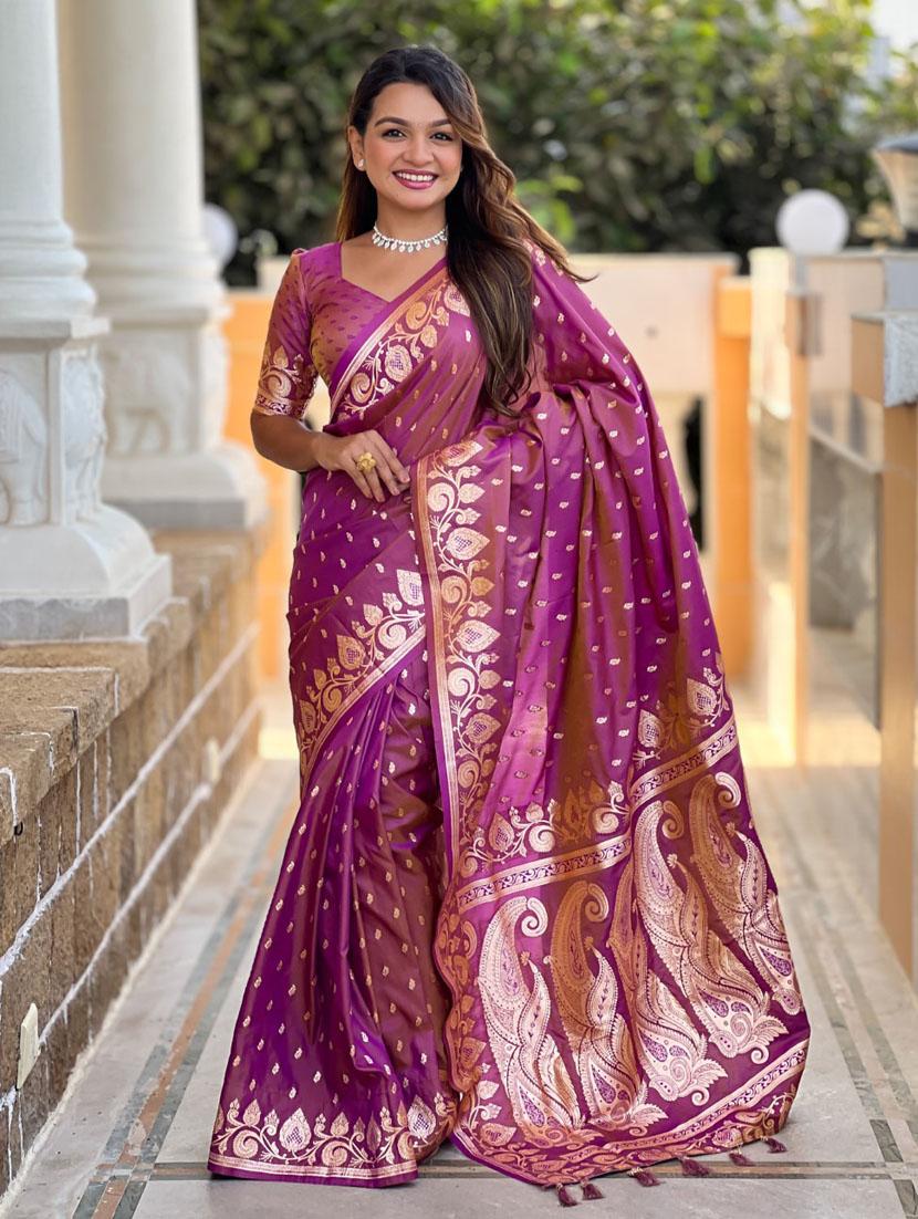 women self design banarasi saree with blouse - 21935127 -  Zoom Image - 0