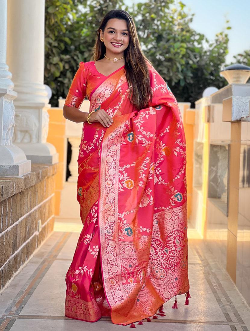 women self design banarasi saree with blouse - 21935138 -  Zoom Image - 0