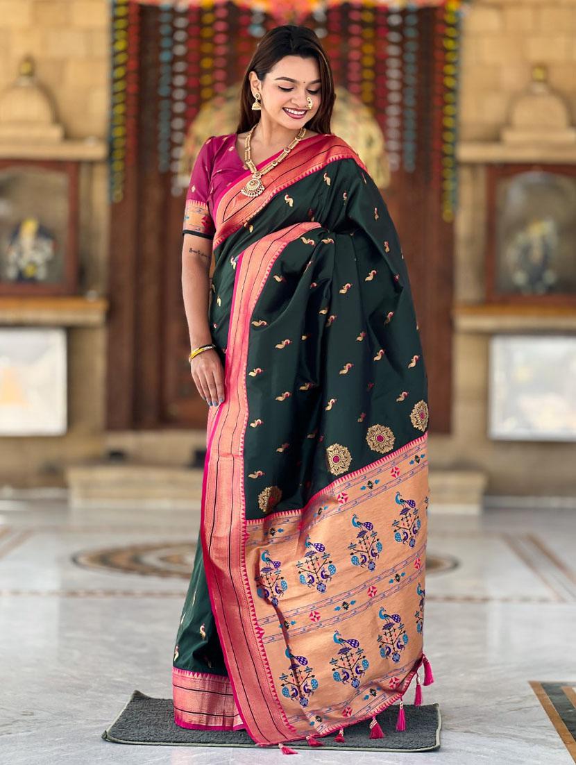 women self design paithani saree with blouse - 21935154 - Zoom Image - 0