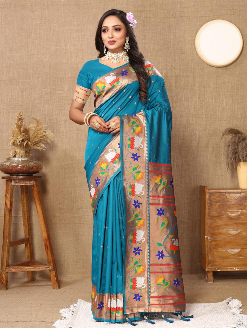 women self design paithani saree with blouse - 21935171 -  Zoom Image - 0