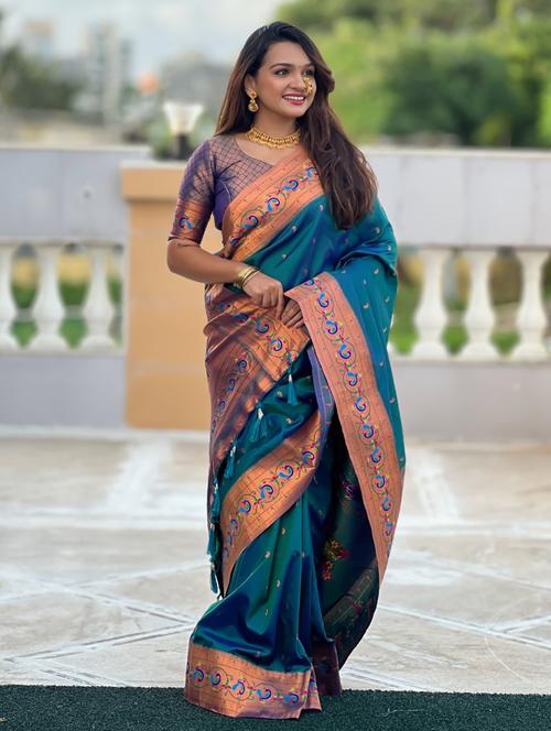 women self design paithani saree with blouse - 21935185 -  Standard Image - 0