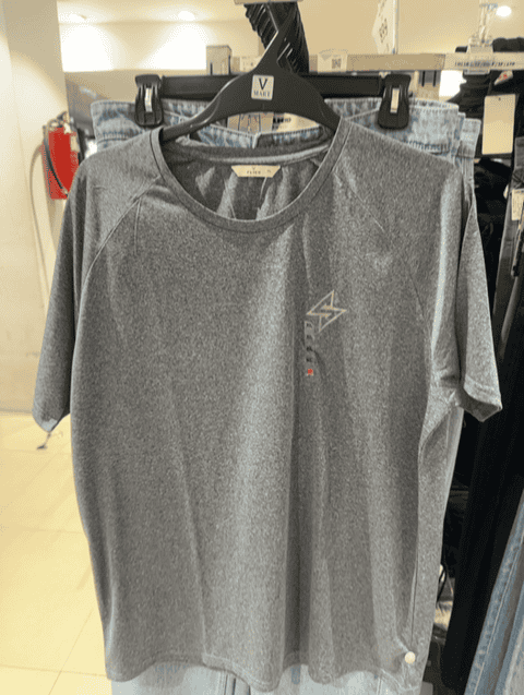 grey melange polyester single jersey tshirt - 21935212 - Standard Image - 0
