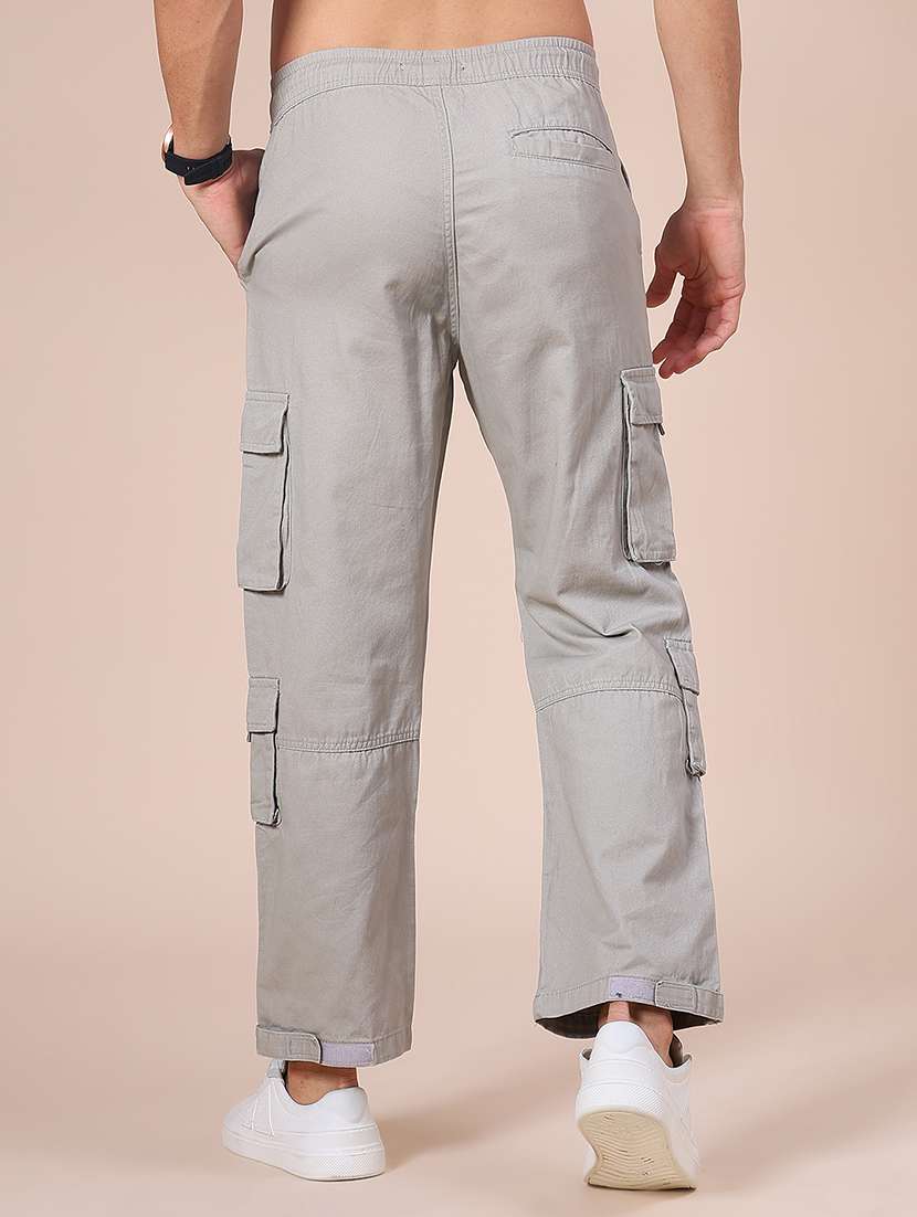 men solid mid rise cargo - 21935213 -  Standard Image - 3