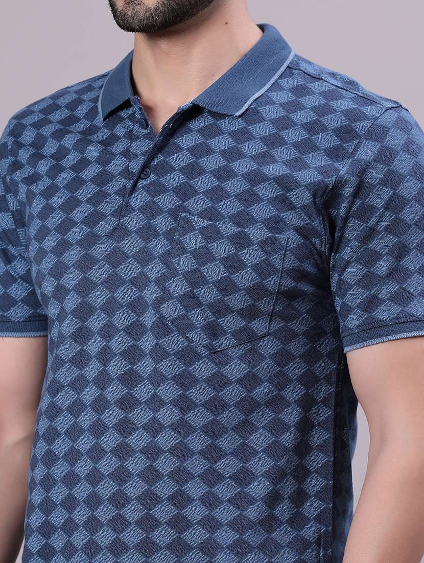 men printed short sleeve regular fit polo t-shirt - 21935378 -  Standard Image - 3