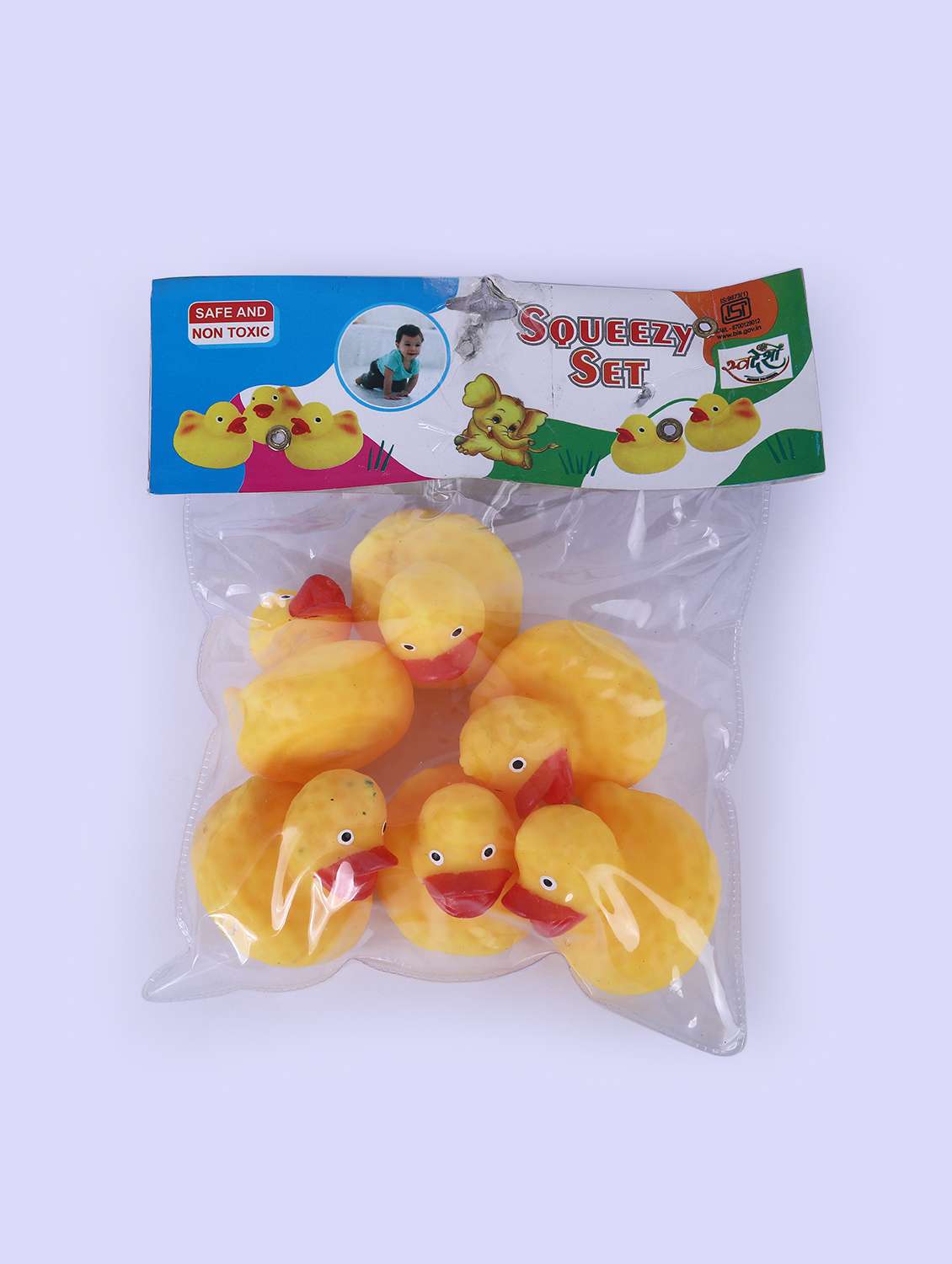 squeezy set multi color rubber ducks toy for kids