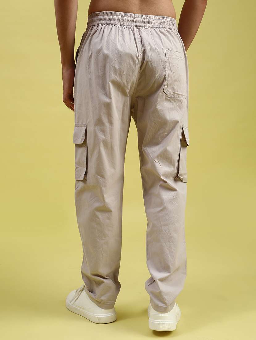 men solid mid rise regular fit cargo - 21935480 -  Standard Image - 3