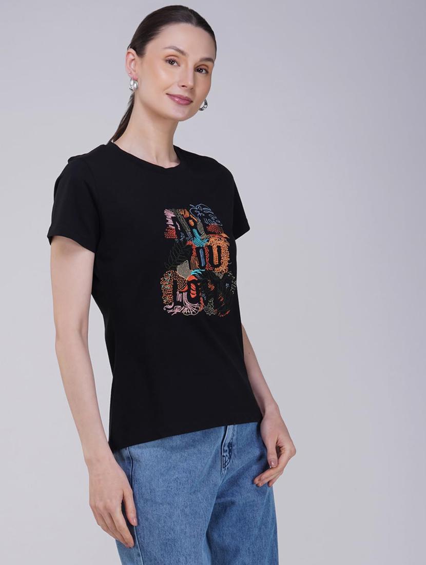 women printed short sleeve regular fit t-shirt - 21935494 - Zoom Image - 0