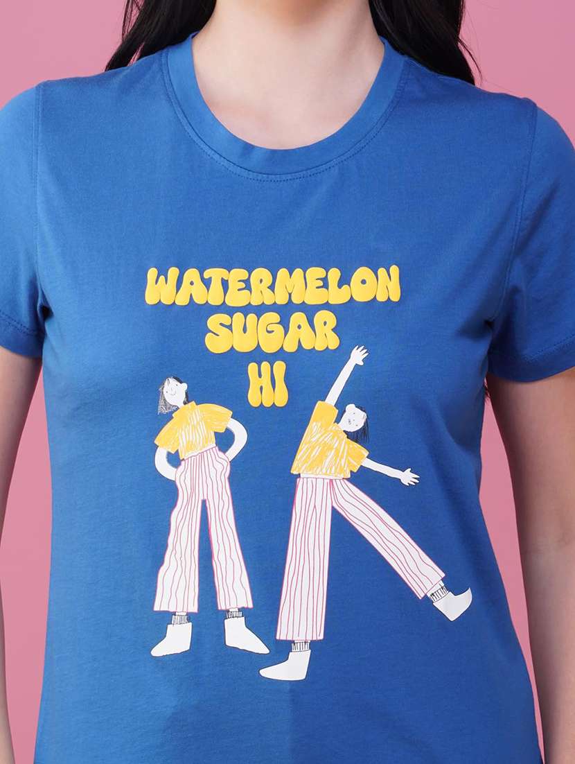 women printed short sleeve regular fit t-shirt - 21935504 -  Standard Image - 5