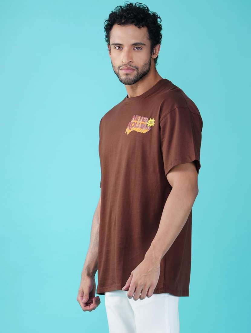 men printed short sleeve loose fit t-shirt