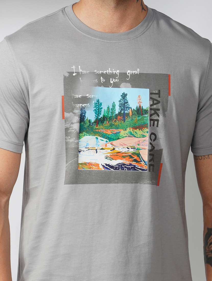 men printed short sleeve regular fit t-shirt - 21935539 -  Standard Image - 5