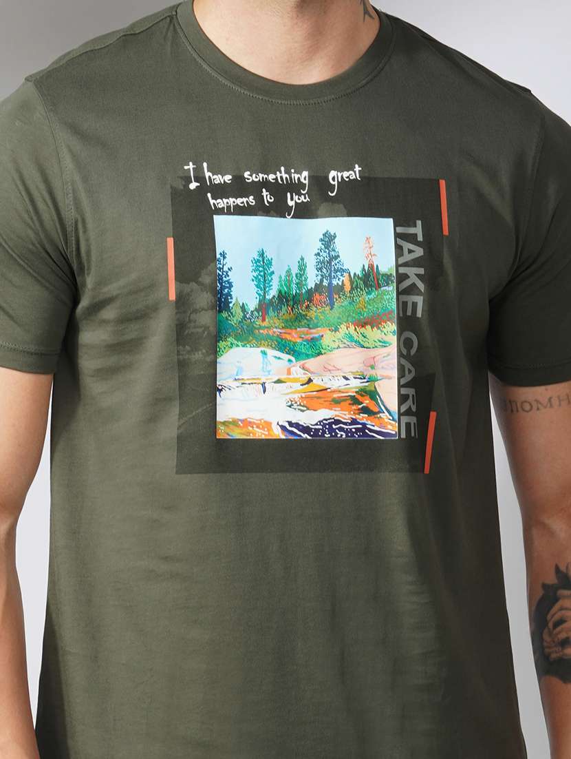 men printed short sleeve regular fit t-shirt - 21935540 -  Standard Image - 5