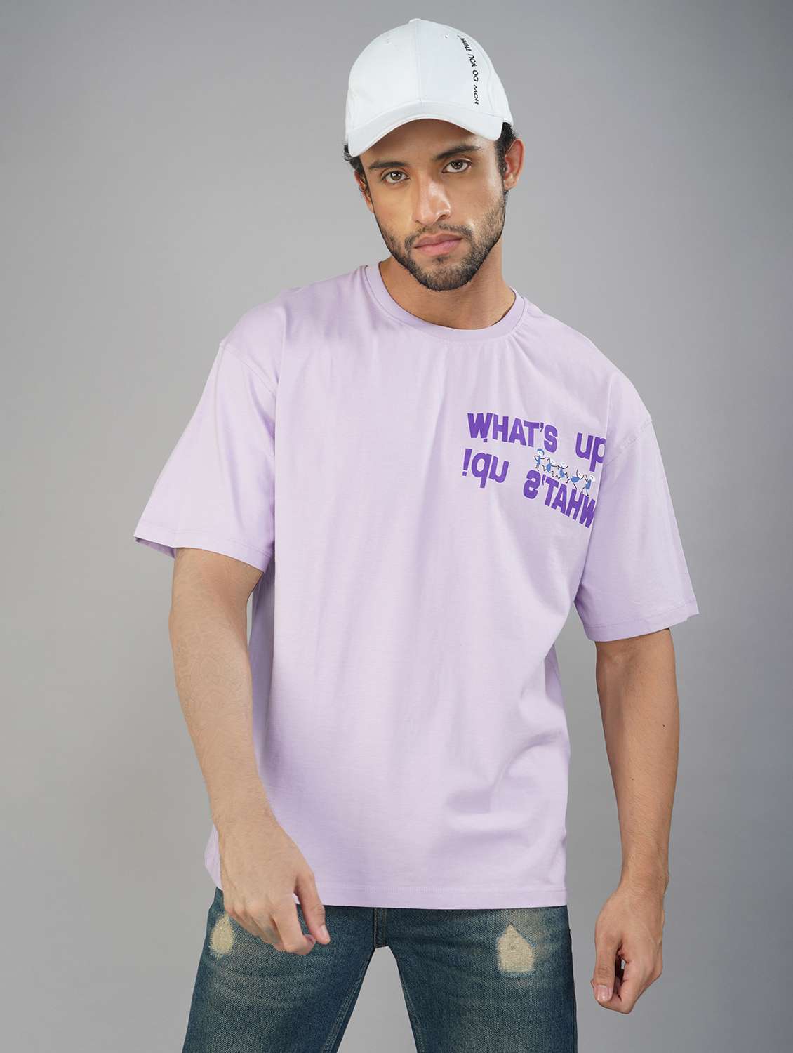 men printed short sleeve loose fit t-shirt