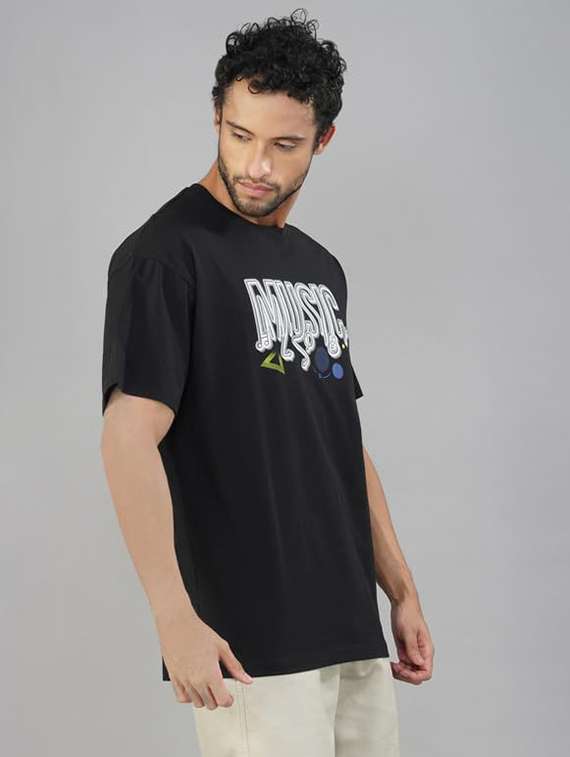 men printed short sleeve loose fit t-shirt