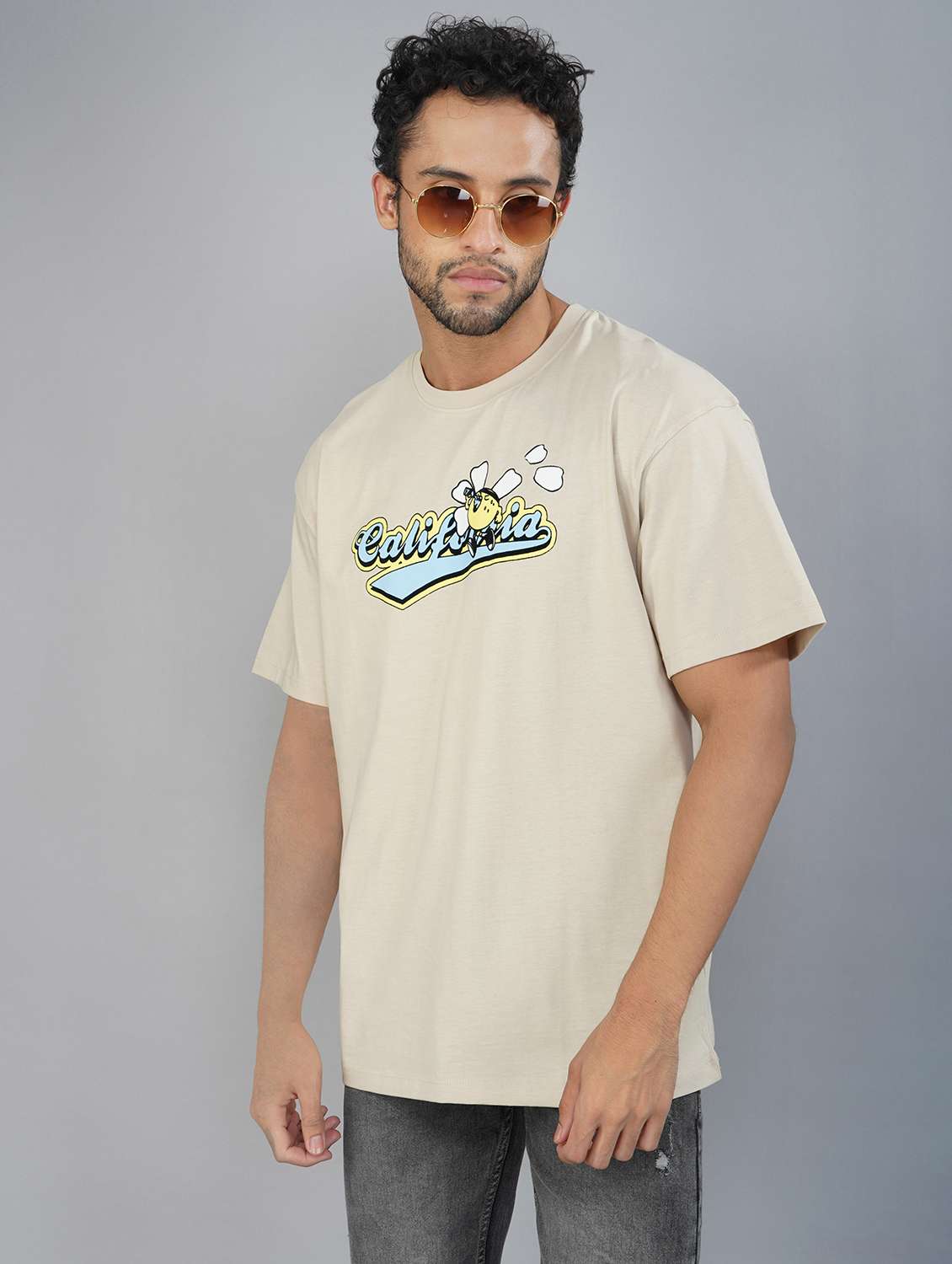 men printed short sleeve loose fit t-shirt