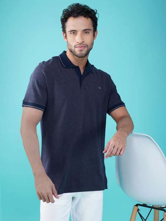 men solid short sleeve regular fit polo t-shirt