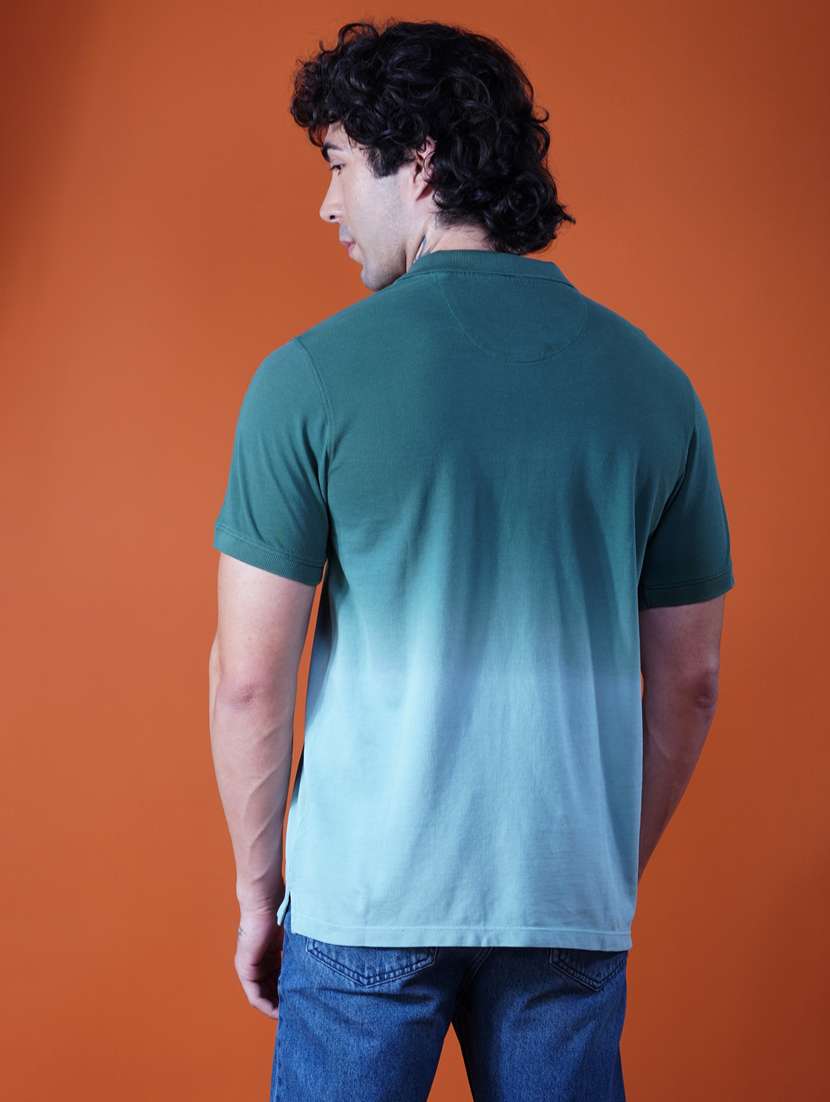 men ombre print short sleeve regular fit polo t-shirt - 21935558 - Standard Image - 3