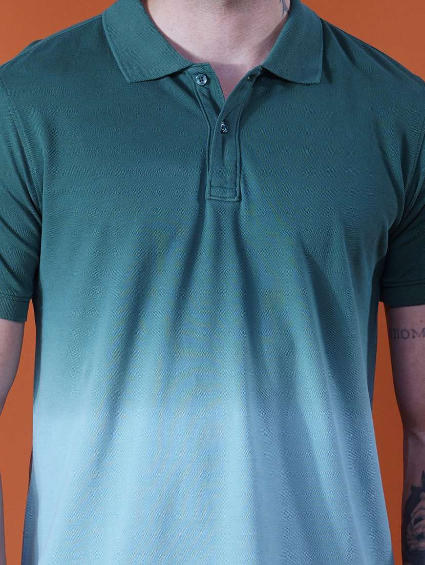 men ombre print short sleeve regular fit polo t-shirt - 21935558 - Standard Image - 5