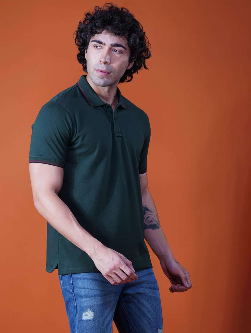 men solid short sleeve regular fit polo t-shirt - 21935559 -  Standard Image - 3