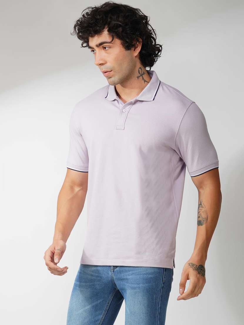 men solid short sleeve regular fit polo t-shirt