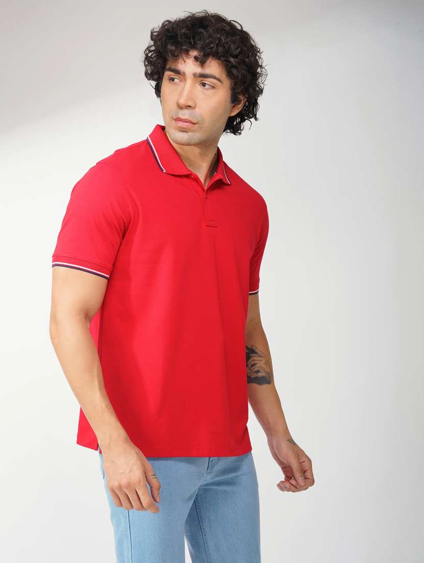 men solid short sleeve regular fit polo t-shirt - 21935561 -  Standard Image - 3