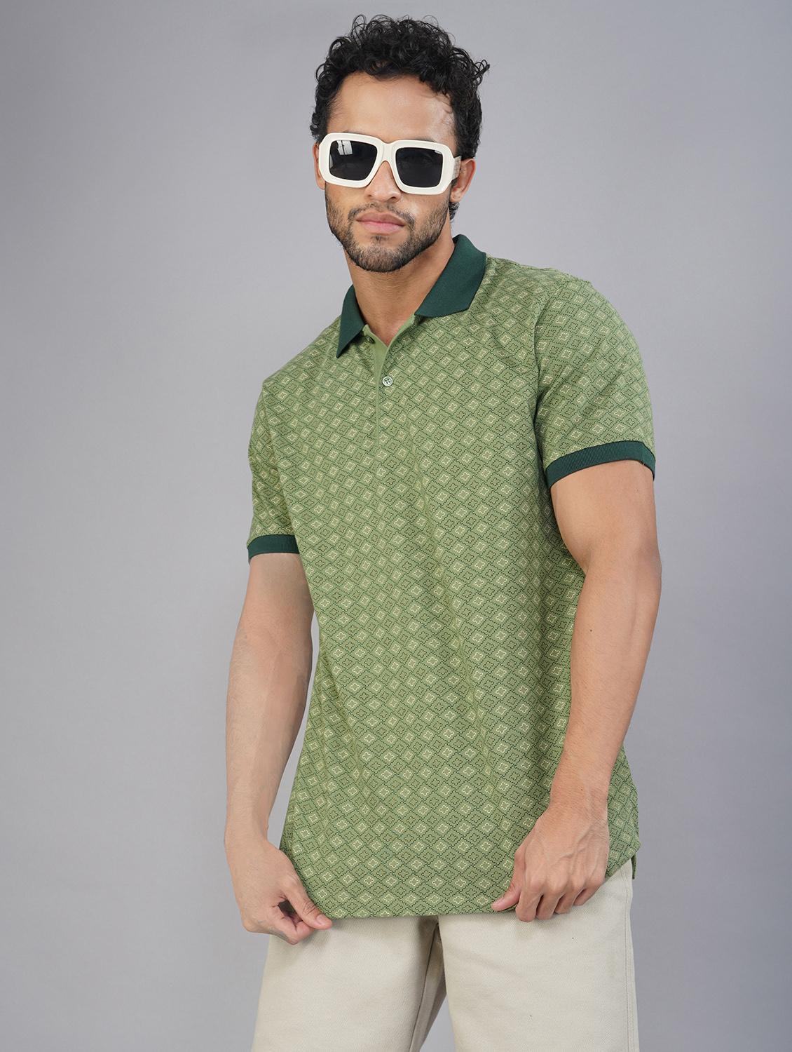 men printed short sleeve regular fit polo t-shirt - 21935563 -  Zoom Image - 0