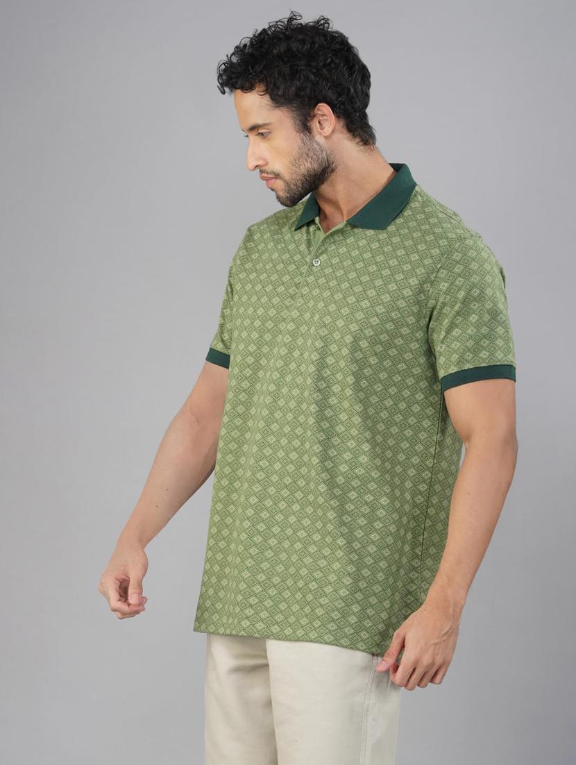 men printed short sleeve regular fit polo t-shirt - 21935563 - Standard Image - 3