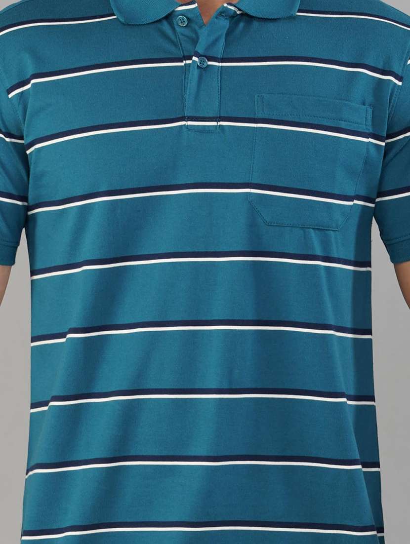 men striped short sleeve regular fit polo t-shirt - 21935567 -  Standard Image - 5
