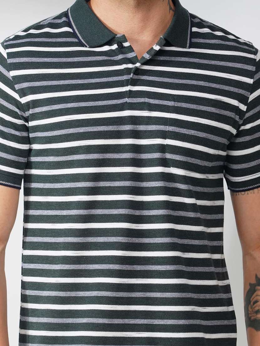 men striped short sleeve regular fit polo t-shirt - 21935574 - Standard Image - 5