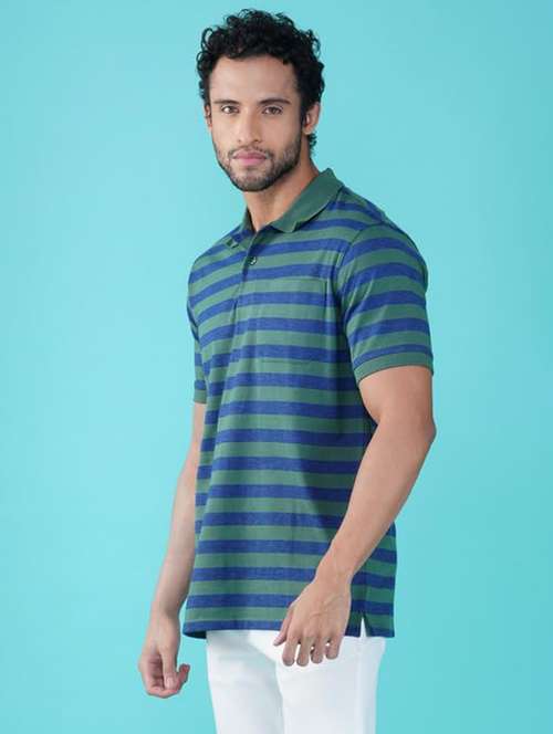 men striped short sleeve regular fit polo t-shirt - 21935576 -  Standard Image - 0
