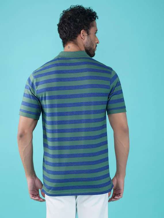 men striped short sleeve regular fit polo t-shirt - 21935576 - Standard Image - 3