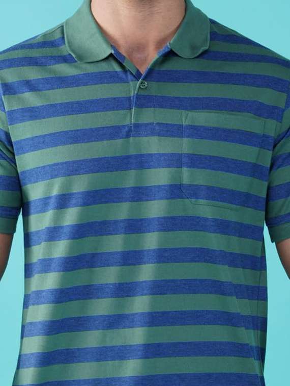 men striped short sleeve regular fit polo t-shirt - 21935576 - Standard Image - 5