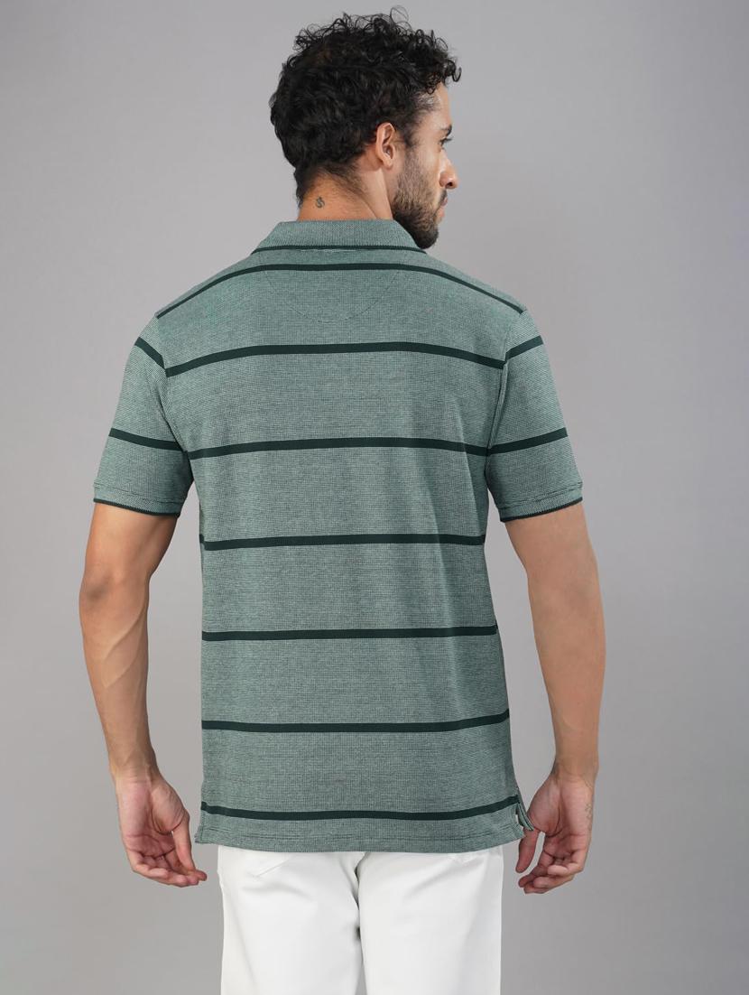 men striped short sleeve regular fit polo t-shirt - 21935577 - Standard Image - 3