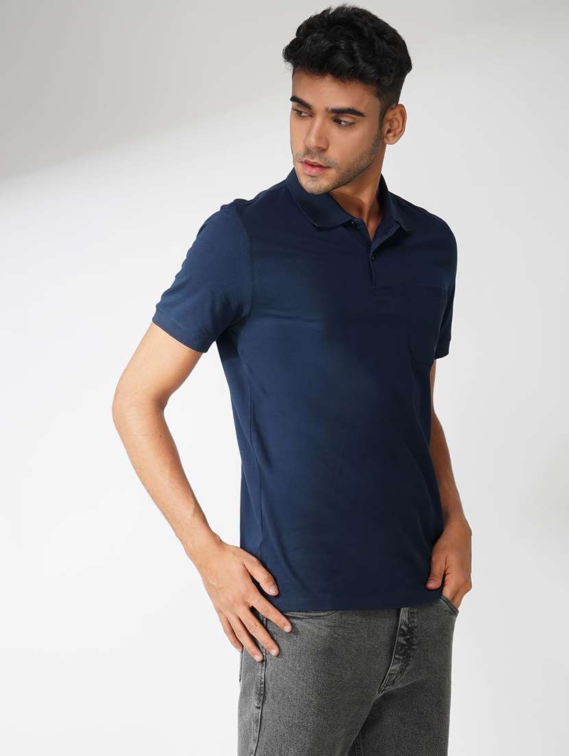men solid short sleeve regular fit polo t-shirt