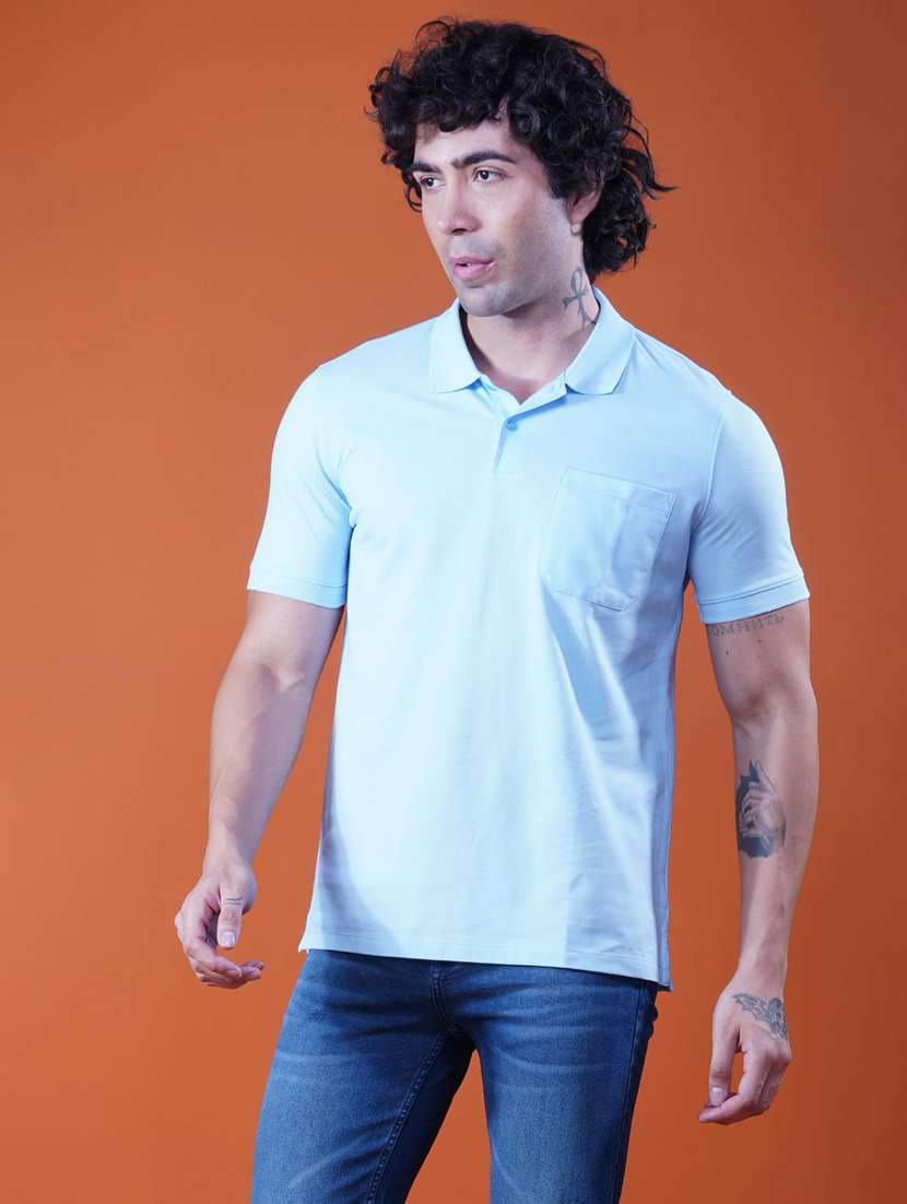 men solid short sleeve regular fit polo t-shirt