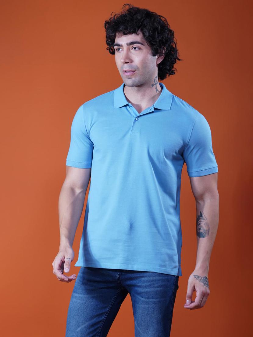 men solid short sleeve regular fit polo t-shirt - 21935585 - Zoom Image - 0