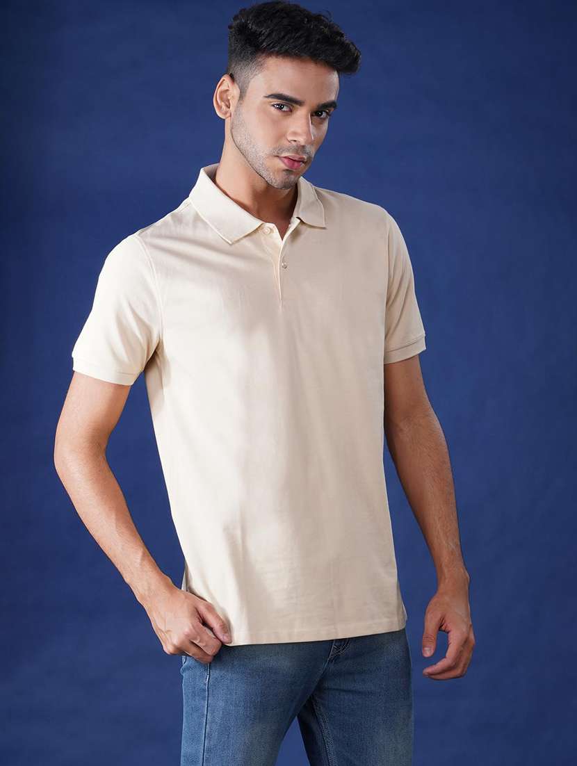 men solid short sleeve regular fit polo t-shirt