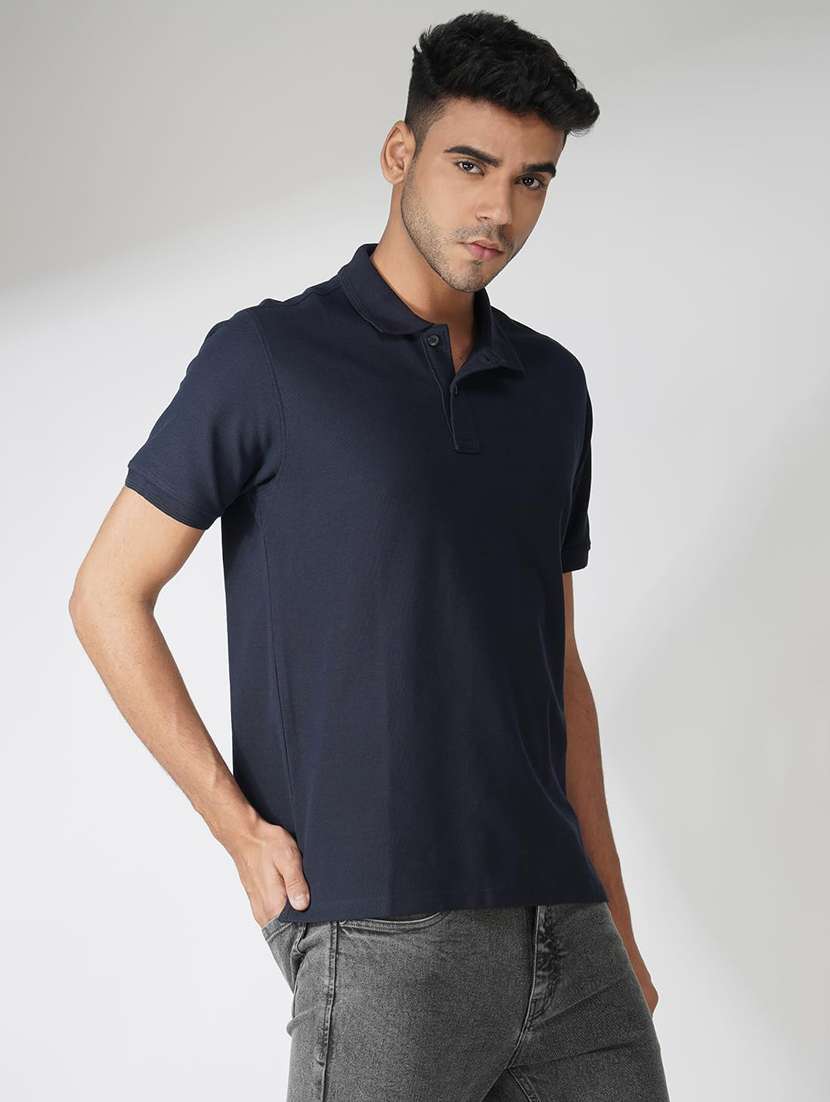 men solid short sleeve regular fit polo t-shirt