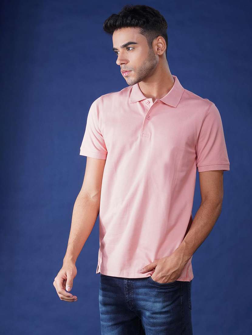 men solid short sleeve regular fit polo t-shirt